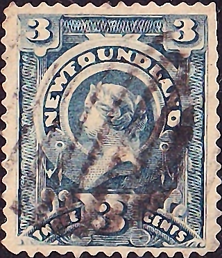 Ньюфаундленд 1890 год . Королева Виктория . Каталог 3,75 фунтов .